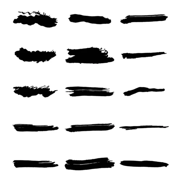 Vector Black Paint Ink Brush Stroke Brush Line Texture — Stock Vector