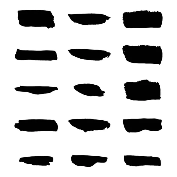 Vector Black Paint Ink Brush Stroke Brush Line Texture — Stock Vector