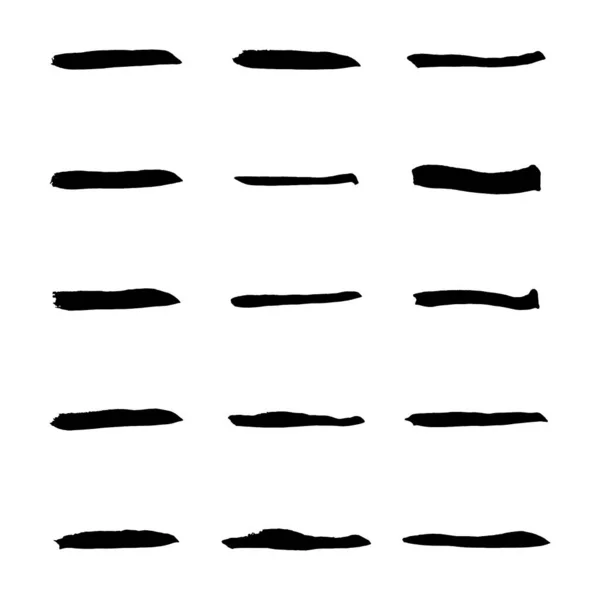 Vektör Siyah Boya Mürekkep Fırça Darbesi Fırça Çizgi Veya Doku — Stok Vektör