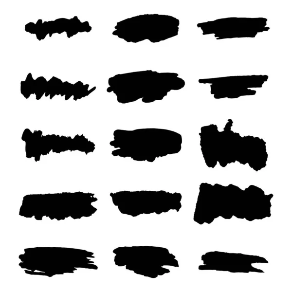 Vector Black Paint Ink Brush Stroke Brush Line Texture — Stock Vector