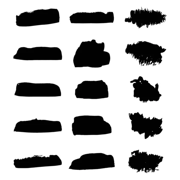 Vektor Schwarze Farbe Pinselstrich Pinsel Linie Oder Textur — Stockvektor