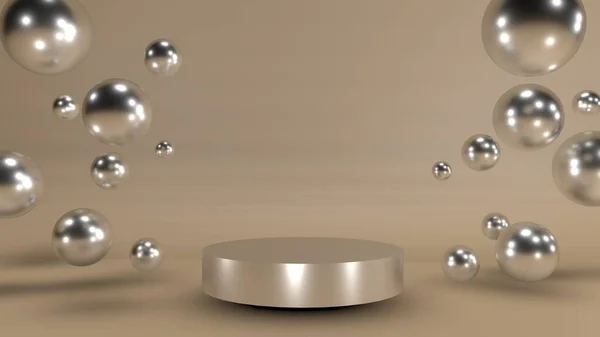 Soyut arka plan, sahne düzeni, ürün gösterimi için podyum şekilli geometri. 3B görüntüleme.