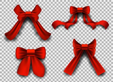 Noel Dekorasyon Koleksiyonu için Kırmızı Yay Kurdelesi