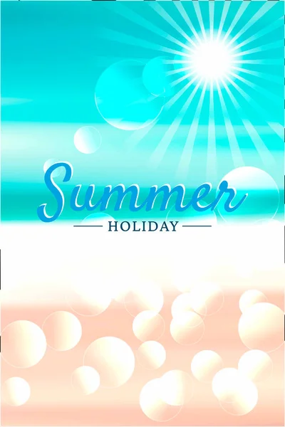 Blue Summer Beach Achtergrond Met Zonsopgang Bokeh Achtergrond Blauwe Hemel — Stockvector