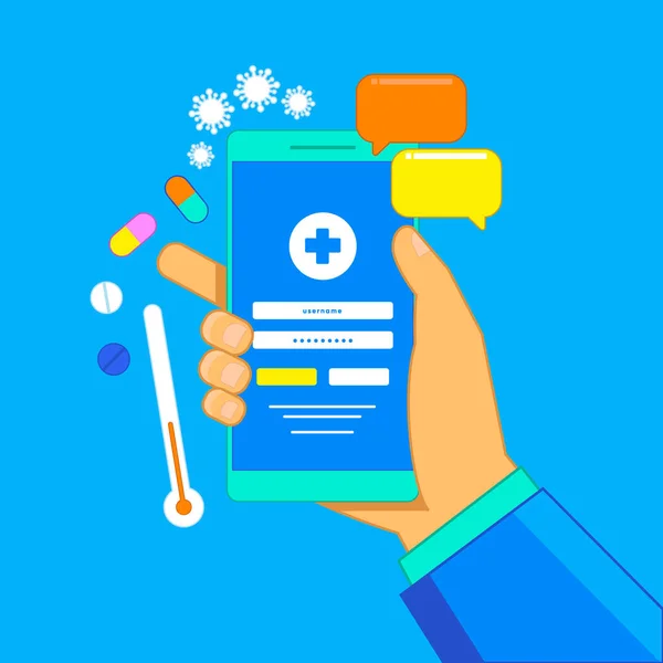 Cep Telefonu Çevrimiçi Telefon Uygulaması Bubble Talk, Medicine, Virüs, Termometre ile Sağlık Hizmetleri