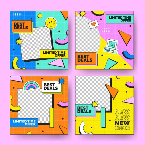 Memphis Biçimi ve Geometrik Şablon Koleksiyonu ile 90 