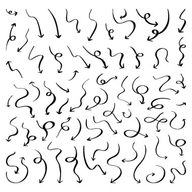 Okun el çizimi vektör kümesi.