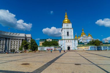 Kyiv, Ukrayna - 16 Haziran 2021 - St. Michael Manastırı ve Dışişleri Bakanı