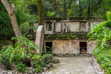 Mexico City - 24 Ağustos 2021 - Maya tapınağı CDMX 'teki Antropoloji Müzesi (Müze Nacional de Antropologia)