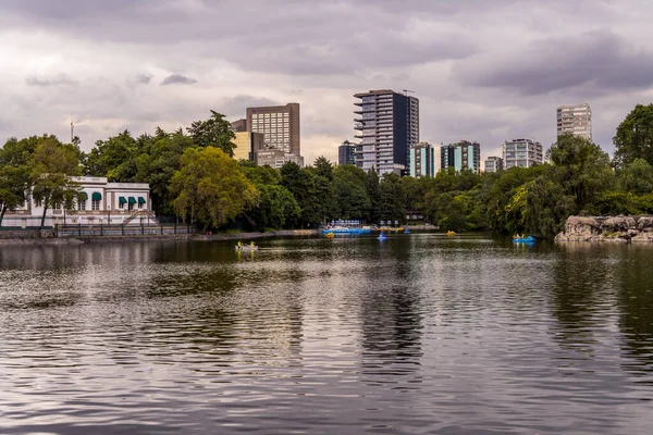 Mexico City August 2021 Moody Panoramic View Lake Chapultepec Park — Stock Photo, Image