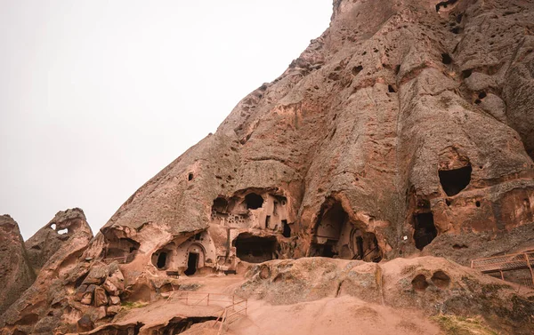 Het Oude Selime Klooster Gebouwd Rotsen Cappadocië Turkije Een Humeurige — Stockfoto