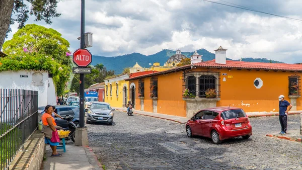 Antigua Guatemala Septiembre 2021 Vista Las Casas Coloniales Tradicionales Antigua — Foto de Stock