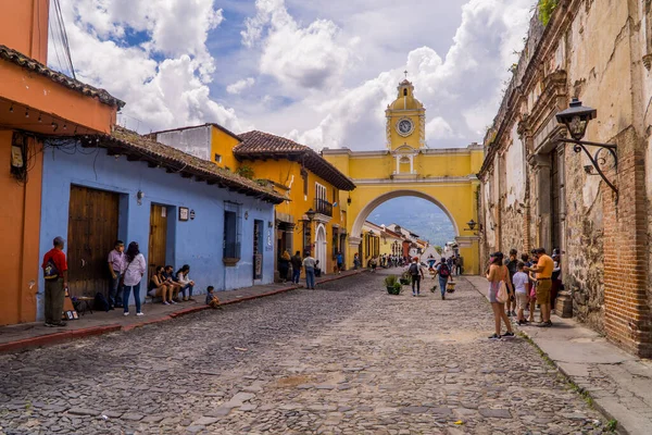 Antigua Guatemala September 2021 Straßenansicht Traditioneller Kolonialhäuser Antigua Guatemala — Stockfoto