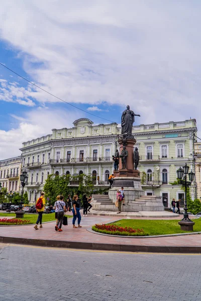 Odessa Ucraina Giugno 2021 Fotografia Strada Verticale Persone Catherine Great — Foto Stock