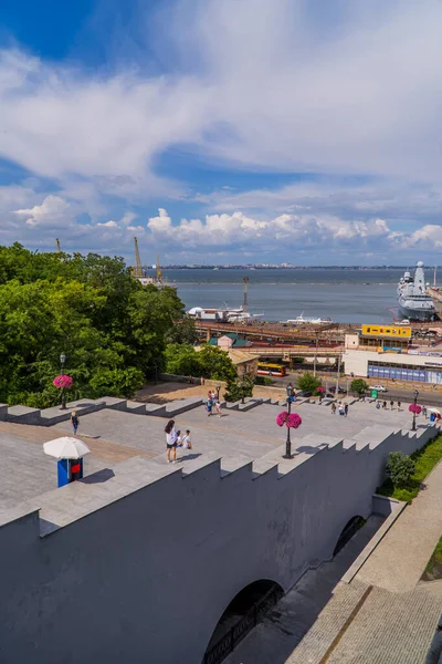 Odessa Ukrayna Haziran 2021 Potemkin Merdivenlerinin Yukarıdan Dikey Görüntüsü — Stok fotoğraf