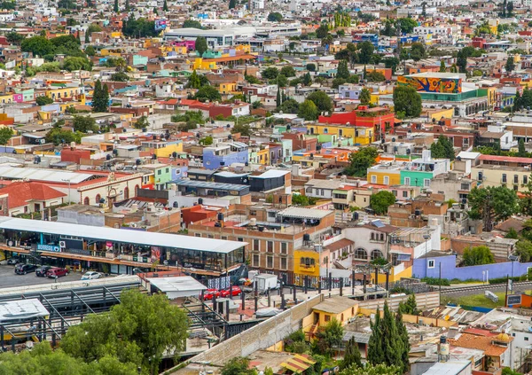 Cholula Puebla Mexiko August 2021 Luftaufnahme Von Bunten Häusern Cholula — Stockfoto