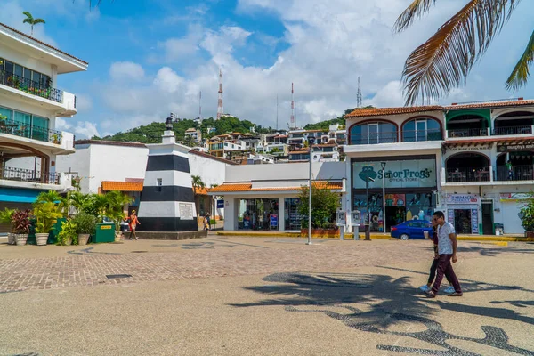 Puerto Vallarta Mexique Septembre 2021 Personnes Marchant Sur Promenade Malecon — Photo