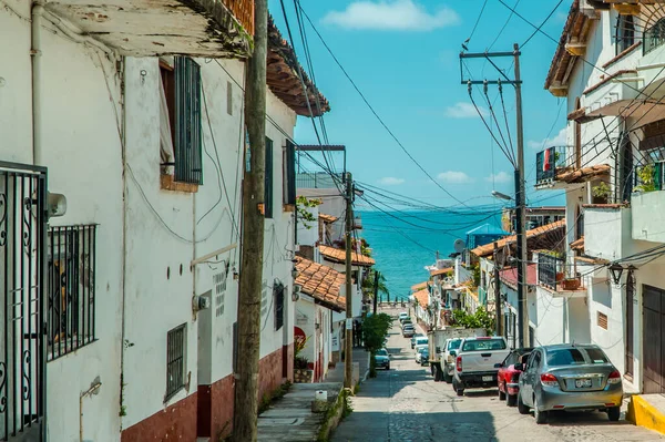 Puerto Vallarta Meksiko September 2021 Fotografi Jalanan Sebuah Jalan Yang — Stok Foto