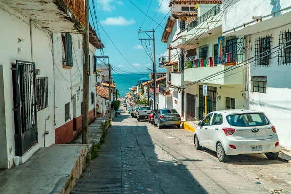 Puerto Vallarta Meksiko September 2021 Foto Jalanan Mobil Yang Diparkir — Stok Foto