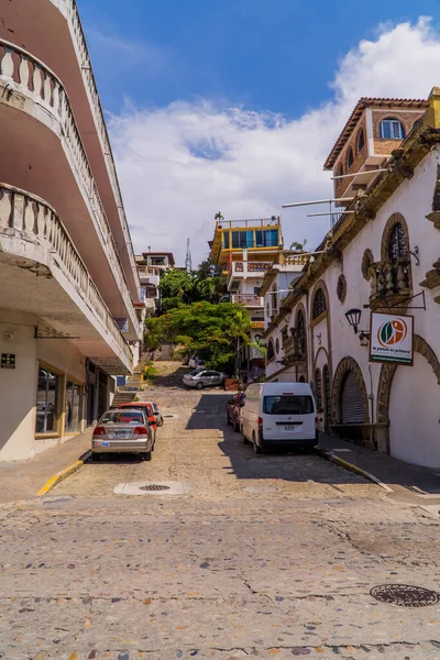 Puerto Vallarta Mexiko September 2021 Straßenaufnahme Einer Bergauf Führenden Straße — Stockfoto