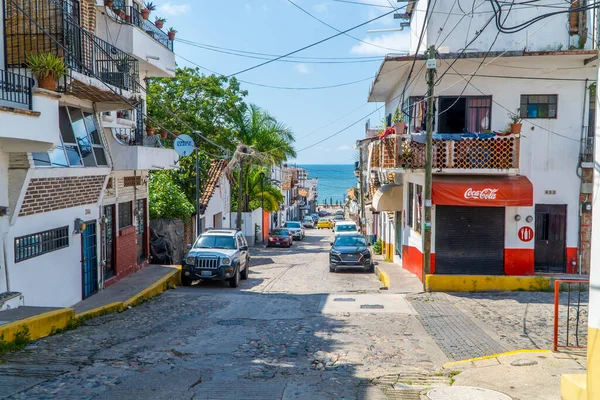 Puerto Vallarta Mexiko September 2021 Straßenbild Einer Straße Zentrum Von — Stockfoto