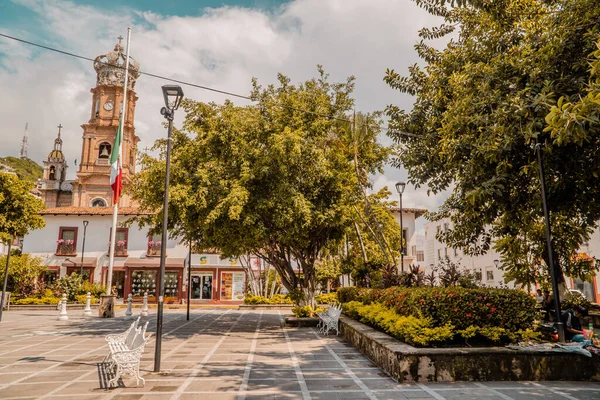 Puerto Vallarta Mexiko September 2021 Straßenaufnahme Des Historischen Zentrums Mit — Stockfoto