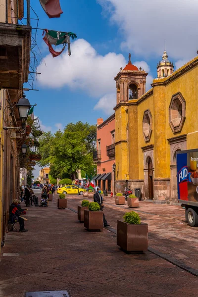 Queretaro Mexiko September 2021 Eine Fußgängerzone Historischen Zentrum Von Santiago — Stockfoto