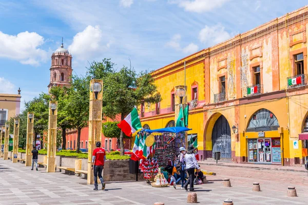 Queretaro Mexiko September 2021 Straßenfotos Von Menschen Und Verkäufern Vor — Stockfoto
