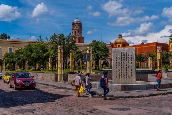 Queretaro Mexiko September 2021 Straßenfotos Von Menschen Auf Einem Platz — Stockfoto