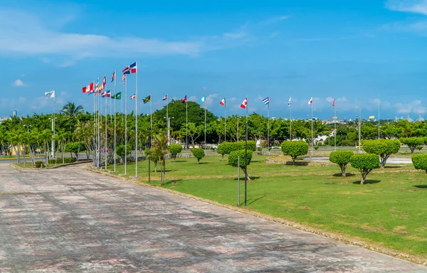 Saint Domingue République Dominicaine Octobre 2021 Parc Avec Des Drapeaux — Photo