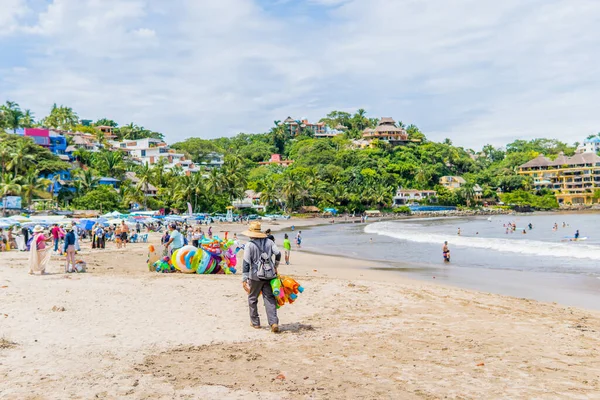 Sayulita Meksyk Września 2021 Uliczny Sprzedawca Ludzie Sayulita Beach — Zdjęcie stockowe
