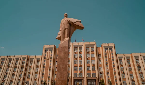 Tiraspol Transnistrie Juin 2021 Statue Lénine Devant Conseil Suprême Parlement — Photo