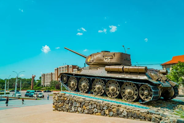 Tiraspol Transnistria Junio 2021 Monumento Tanque Tiraspol Capital Del Estado — Foto de Stock