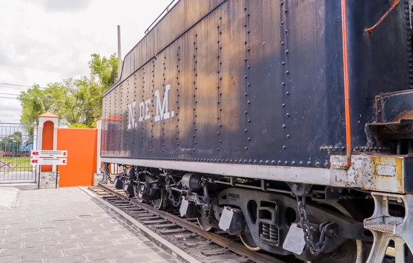 Puebla Messico Agosto 2021 Classiche Carrozze Blu Nel Museo Ferroviario — Foto Stock