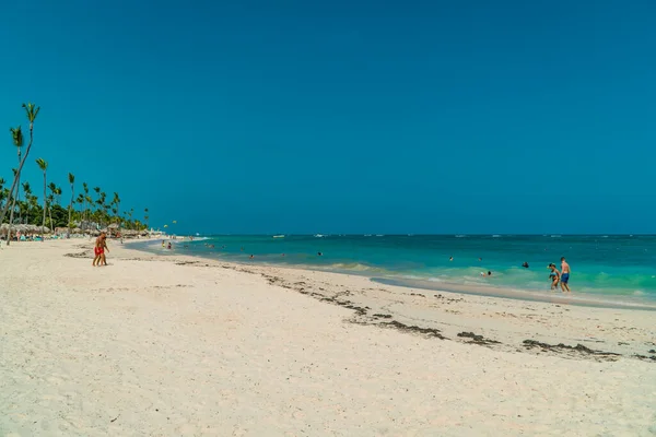 Punta Cana Bavaro Dominikana Października 2021 Panoramiczny Widok Morze Białą — Zdjęcie stockowe