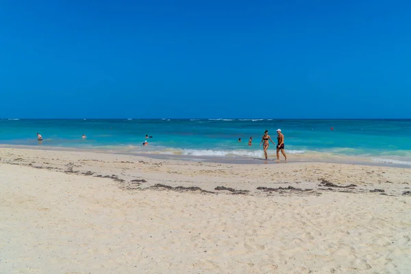 Punta Cana Bavaro Dominikana Października 2021 Panoramiczny Widok Morze Białą — Zdjęcie stockowe