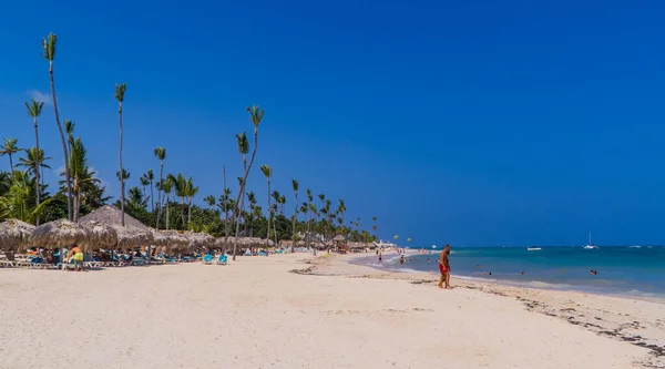 Punta Cana Bavaro Dominikana Października 2021 Prywatna Plaża Bavaro Niedaleko — Zdjęcie stockowe