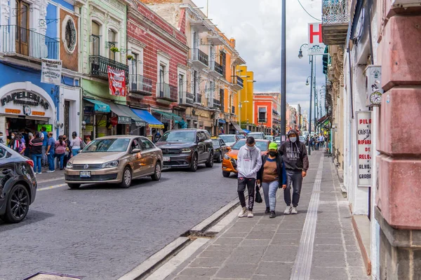 Puebla Mexiko August 2021 Straßenaufnahme Der Innenstadt Von Puebla Mit — Stockfoto