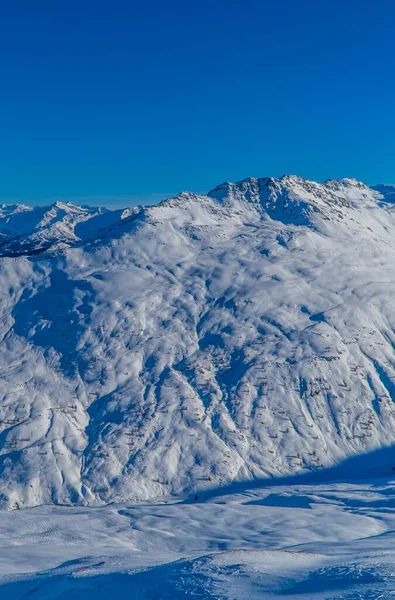 Vertical Winter Italian Alps View Seen Slopes Ski Resort Livigno — стокове фото