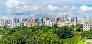 Sao Paulo, Brezilya - 6 Şubat 2022 - Sao Paulo şehir merkezinde Çağdaş Sanat Müzesi 'nden bir park