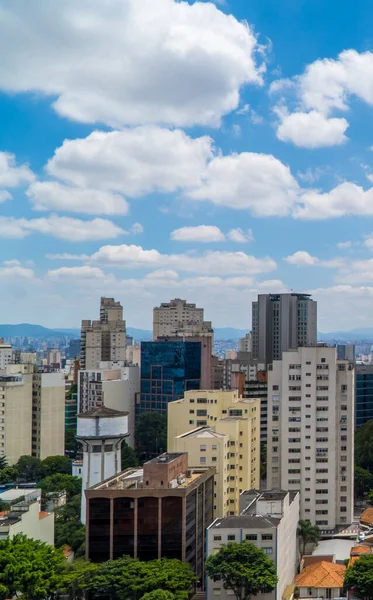 Sao Paulo Brazylia Lutego 2022 Pionowe Ujęcie Wieżowców Jardinach Widzianych — Zdjęcie stockowe