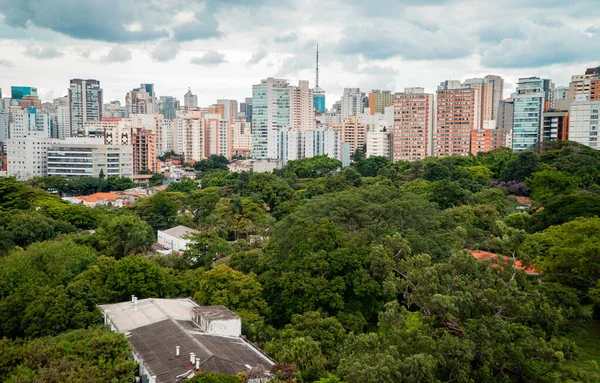 Sao Paulo Brazil February 2022 Highrises Park Downtown Sao Paulo — Stock Photo, Image