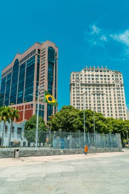 Rio de Janeiro, Brezilya - 26 Şubat 2022 - Rio şehir merkezindeki yenilenmiş binaların dikey görüntüsü