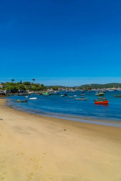 Бузиос Бразилия Марта 2022 Года Вертикальный Вид Рыболовных Судов Порту — стоковое фото