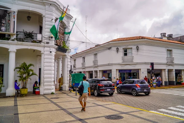 Santa Cruz Bolivien März 2022 Straßenfotos Von Menschen Autos Und — Stockfoto