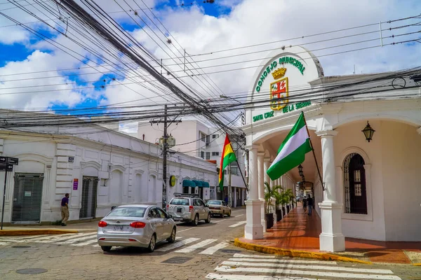 Santa Cruz Bolivien März 2022 Straßenaufnahme Eines Regierungsgebäudes Historischen Zentrum — Stockfoto
