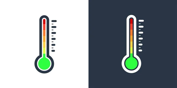 Thermometer Measuring Hot Cold Temperature Scale Temperature Green Red — Stock Vector