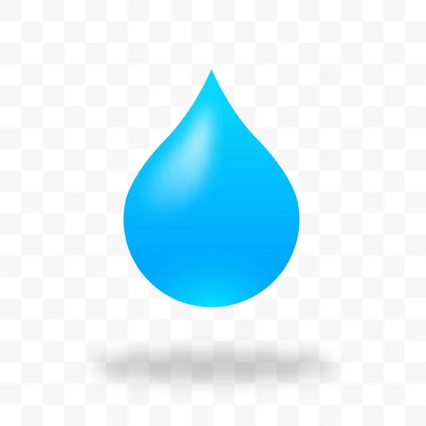 Форма Капли Воды Стиле Капля Голубой Воды Прозрачном Фоне — стоковый вектор