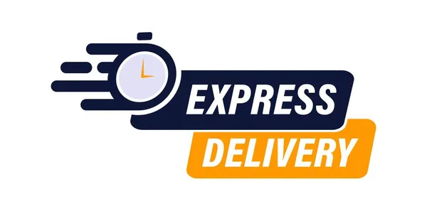 Hizmet, düzen, hızlı, ücretsiz ve dünya çapında sevkiyat için kronometre simgesi içeren ekspres teslimat. Modern tasarım.