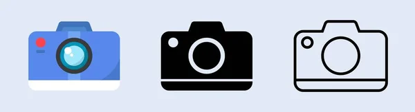 Camera Icon Set Photo Camera Flat Style Camera Icon Trendy — Stock Vector